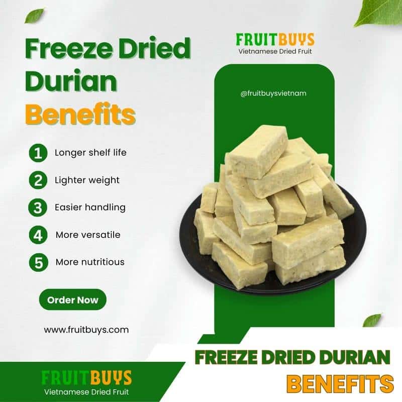 FruitBuys Vietnam Freeze Dried Durian Benefits 23930