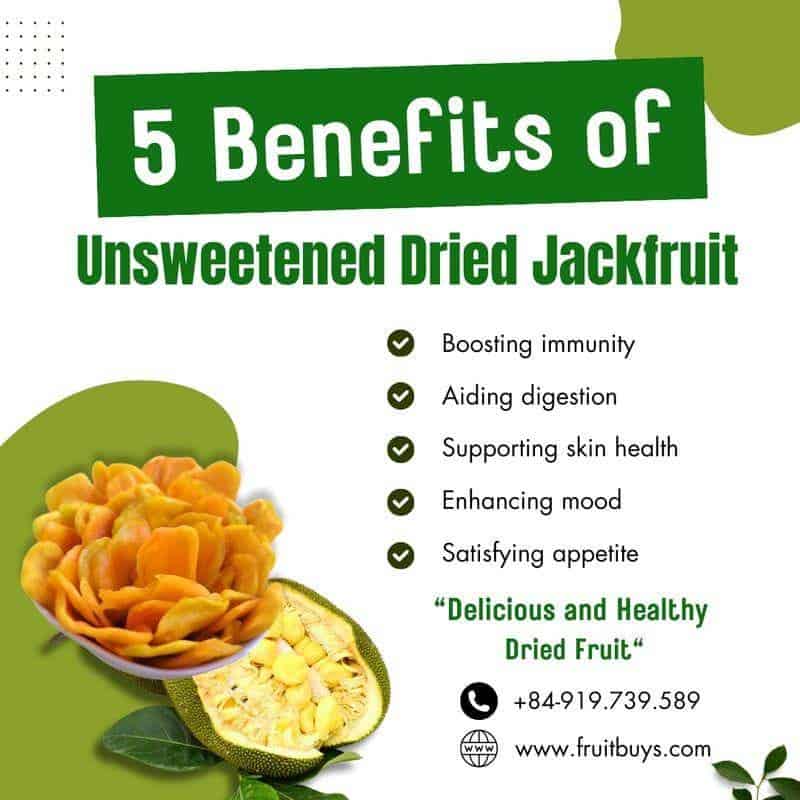 FruitBuys Vietnam Benefit of Unsweetened Dried Jackfruit No Sugar Added 23109