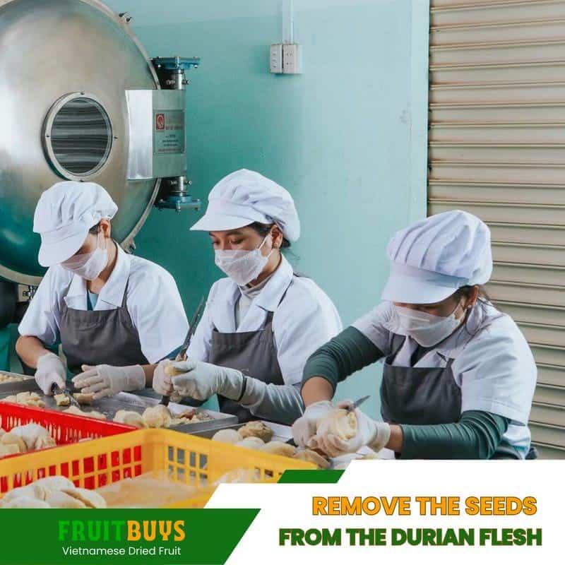 FruitBuys Vietnam Remove The Seeds From The Durian Flesh 23102