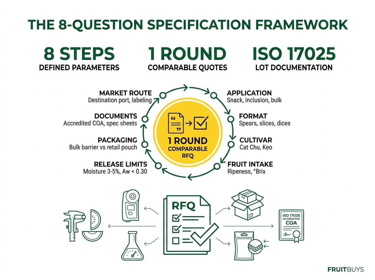 eight question buyer specification framework for structuring comparable freeze dried mango rfq inquiries
