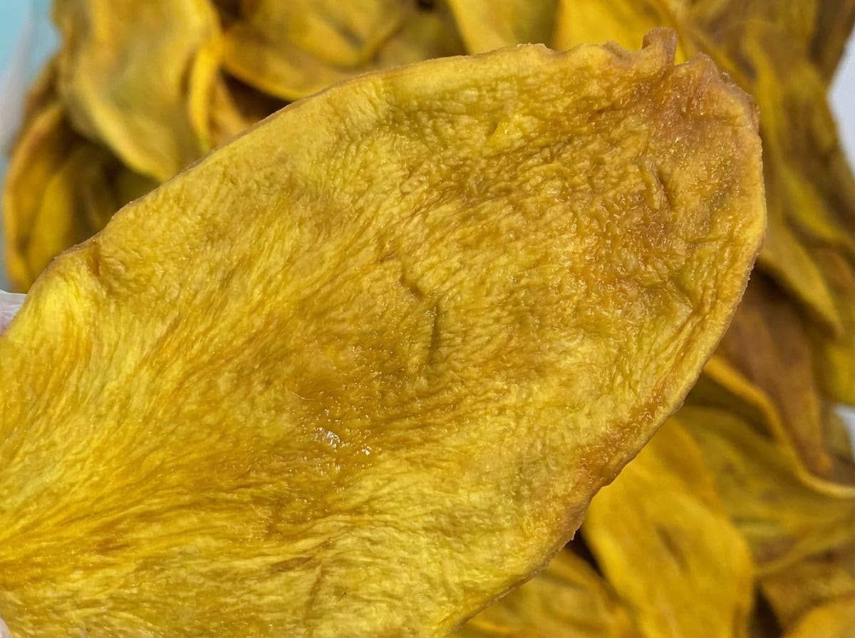high quality dried mango no added sugar texture close up