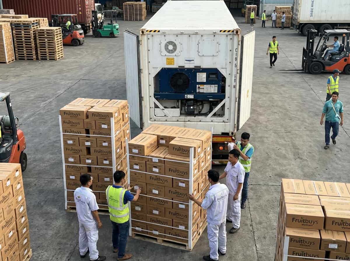 Loading Fruitbuys Vietnam Dried Mango Into A Temperature Controlled Reefer Container