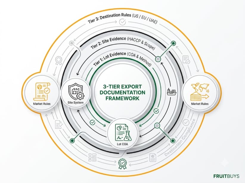 three tier export documentation framework for freeze dried jackfruit shipments from vietnam.