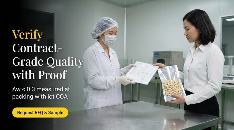vietnamese qa inspector confirms aw under 0.3 for whole unplumuled freeze dried lotus seeds sample with buyer