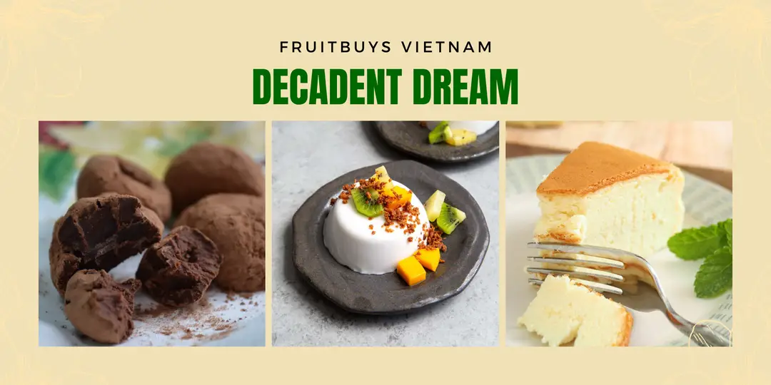 FruitBuys Vietnam Decadent Dream_ Durian Cheesecake Extravaganza, Tropical Panna Cotta Paradise, Rich & Creamy Durian Truffles 231223